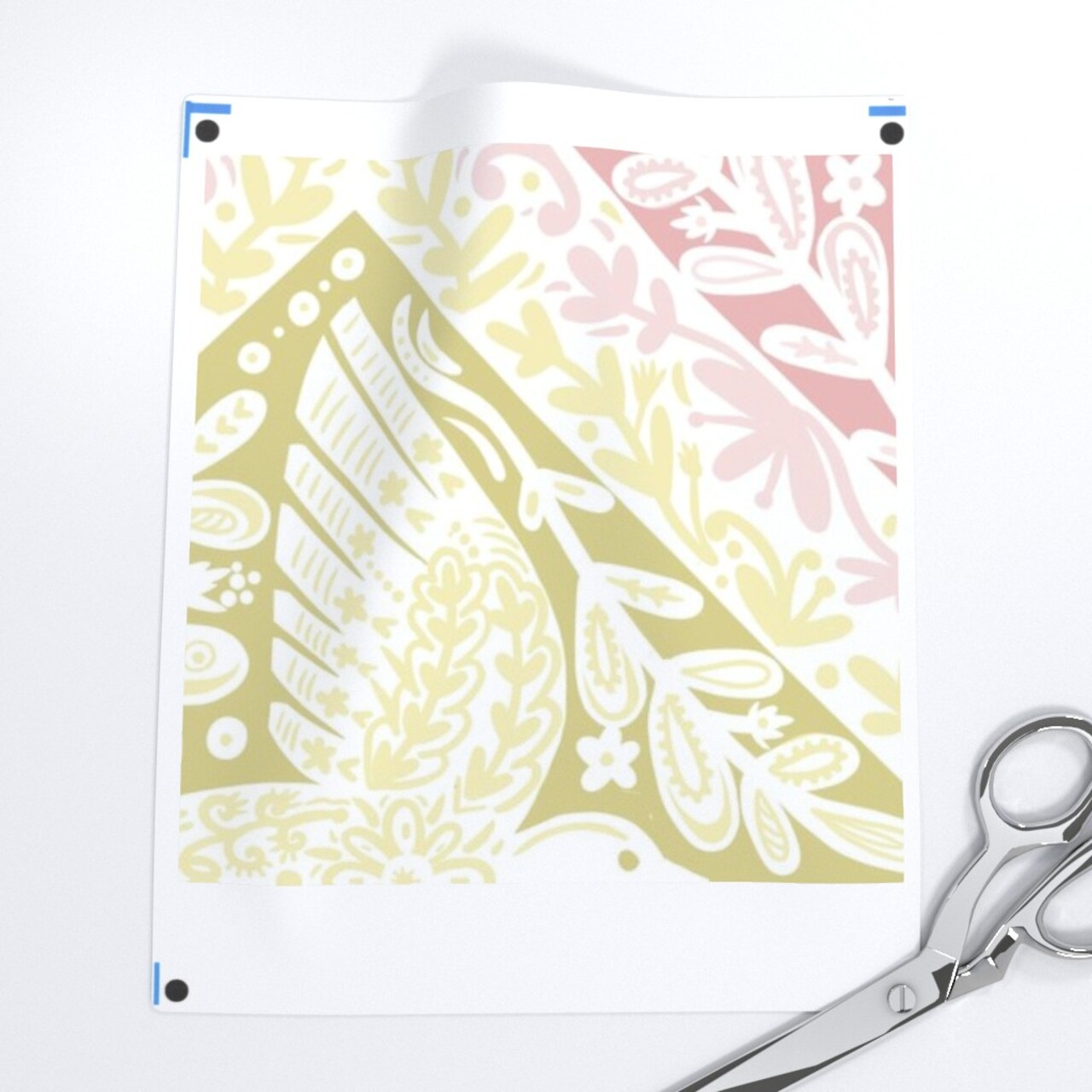 Scandi Damask Pastel Pink Yellow Feminine Cheerful Playful Delicate Romantic Large Scale Custom Printed Fabric by Spoonflower Various Fabrics by the Yard or Fat Quarter